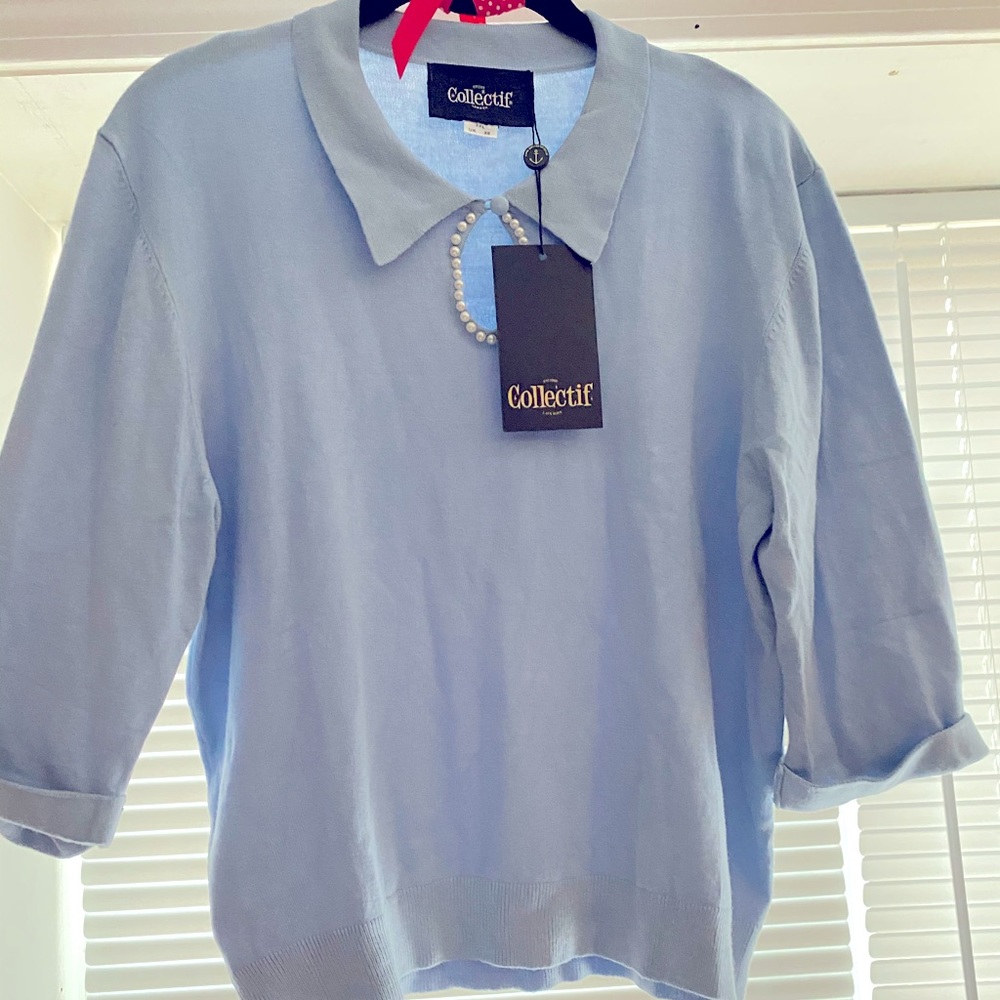 Collectif keyhole sweater, light blue sz UK20/US16
